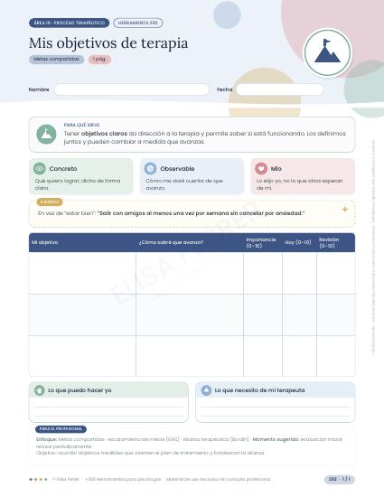 Ficha del área Proceso terapéutico